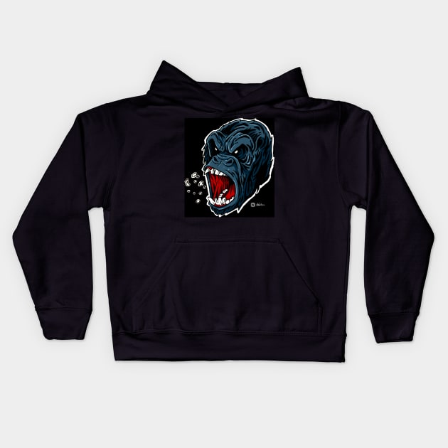 Gorilla Rage Kids Hoodie by ChrisGeocos